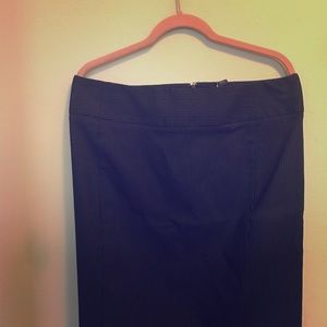 Black pinstripe pencil skirt